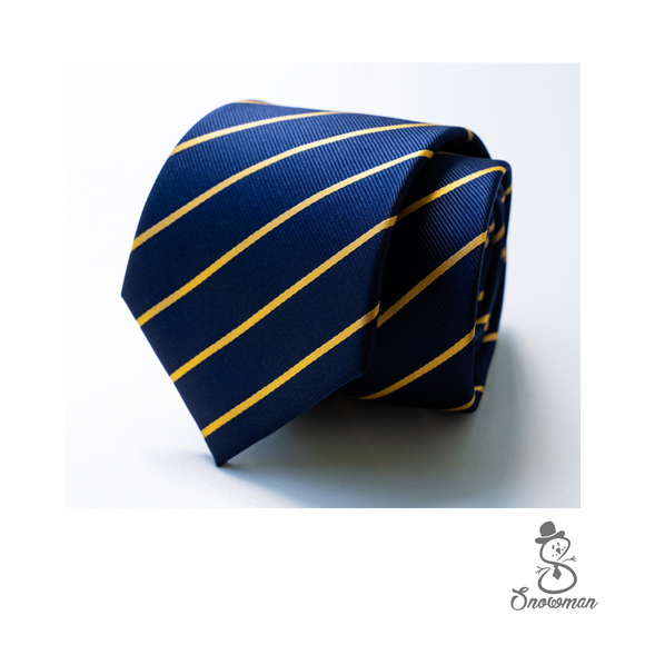 Navy Blue Soft Yellow Regimental Stripes