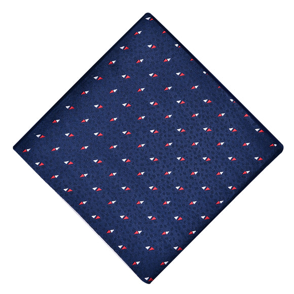 Navy Blue w Patterns Pocket Handkerchief