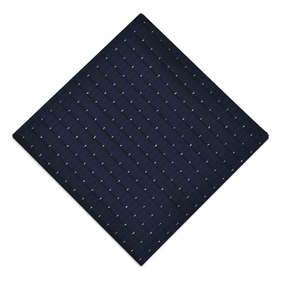 Navy Blue w Silver Pocket Handkerchief