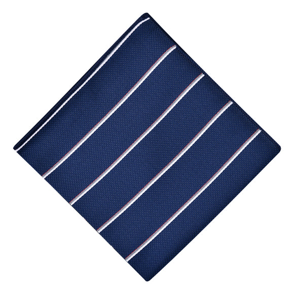 Navy Blue White Stripes Pocket Handkerchief